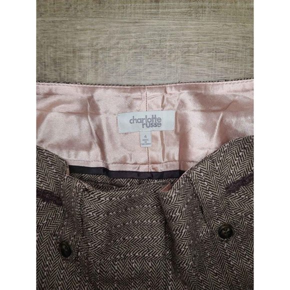 Chic Brown Tweed Mini Shorts - Picture 3 of 6